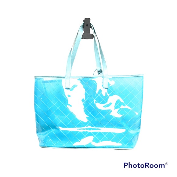 Lula Clear summer beach tote bag with Pouch - Picture 2 of 3